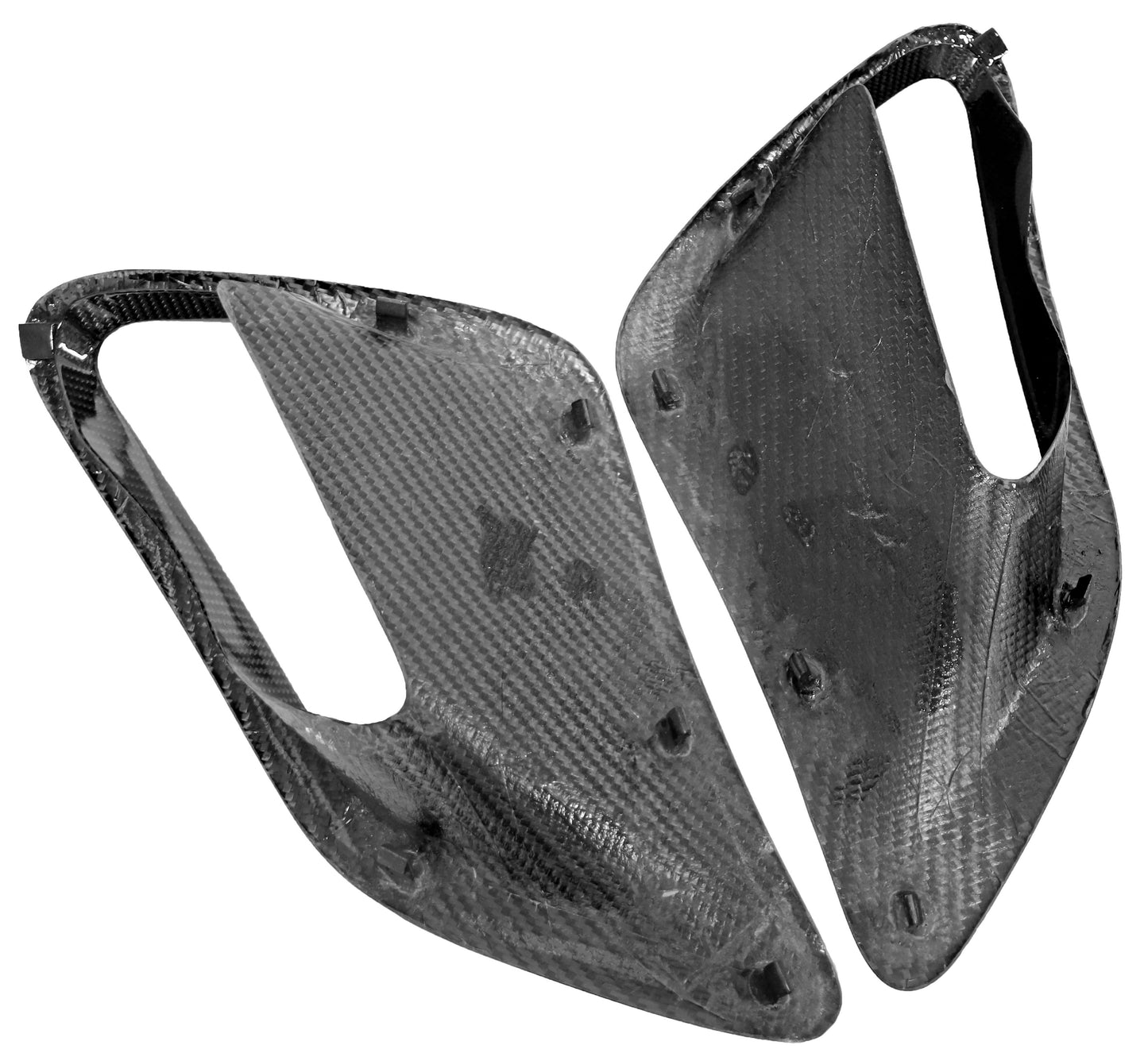 Porsche 997 GT2 style carbon fiber side scoops. Fits all 997 turbo, turbo S, GT2 and GT2RS