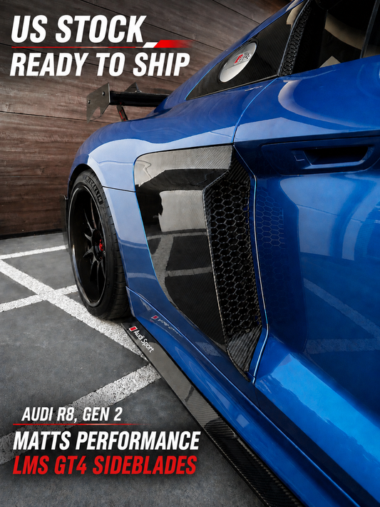 Matts Performance Audi R8 Gen 2 (2016 - current) LMS GT4 Carbon Fiber Sideblades. US STOCK, No Tariffs.