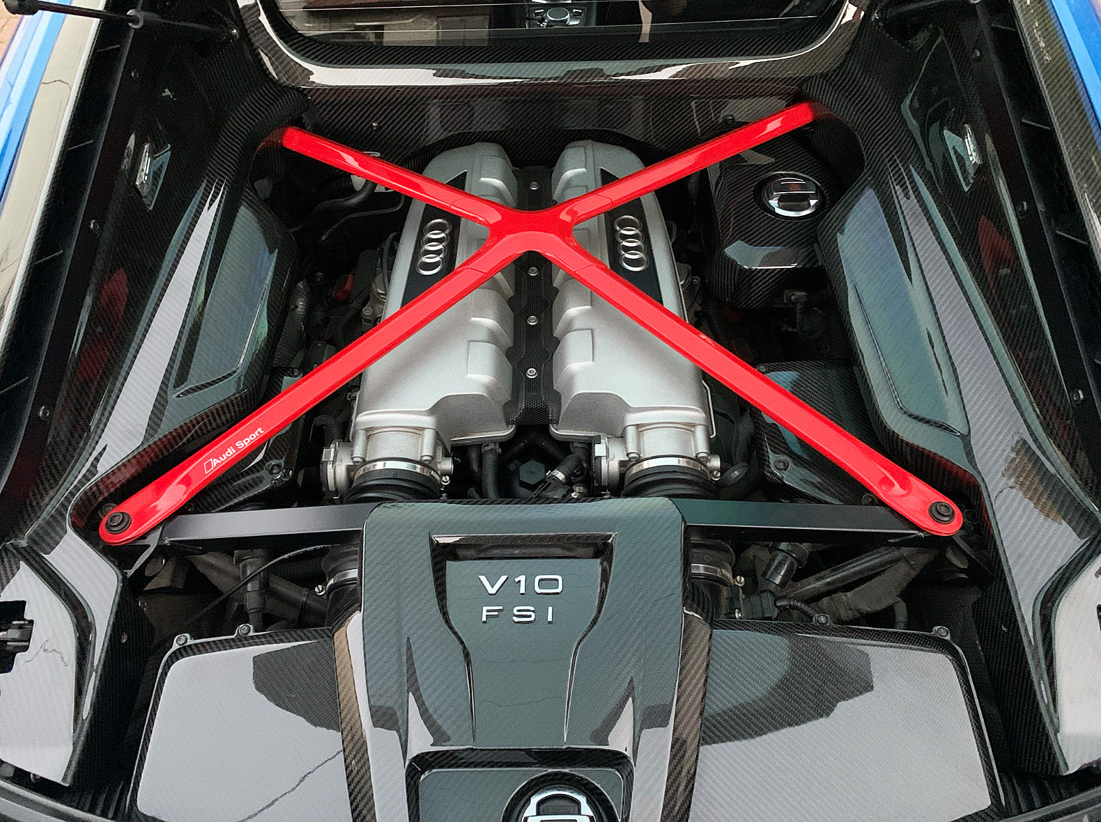 Gen 2 Audi R8 carbon fiber engine bay